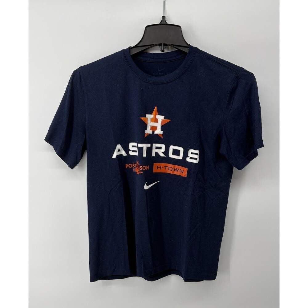 Nike Tee Dri-Fit Houston Astros Postseason 2022 Short Sleeve Shirt Blue Size Med